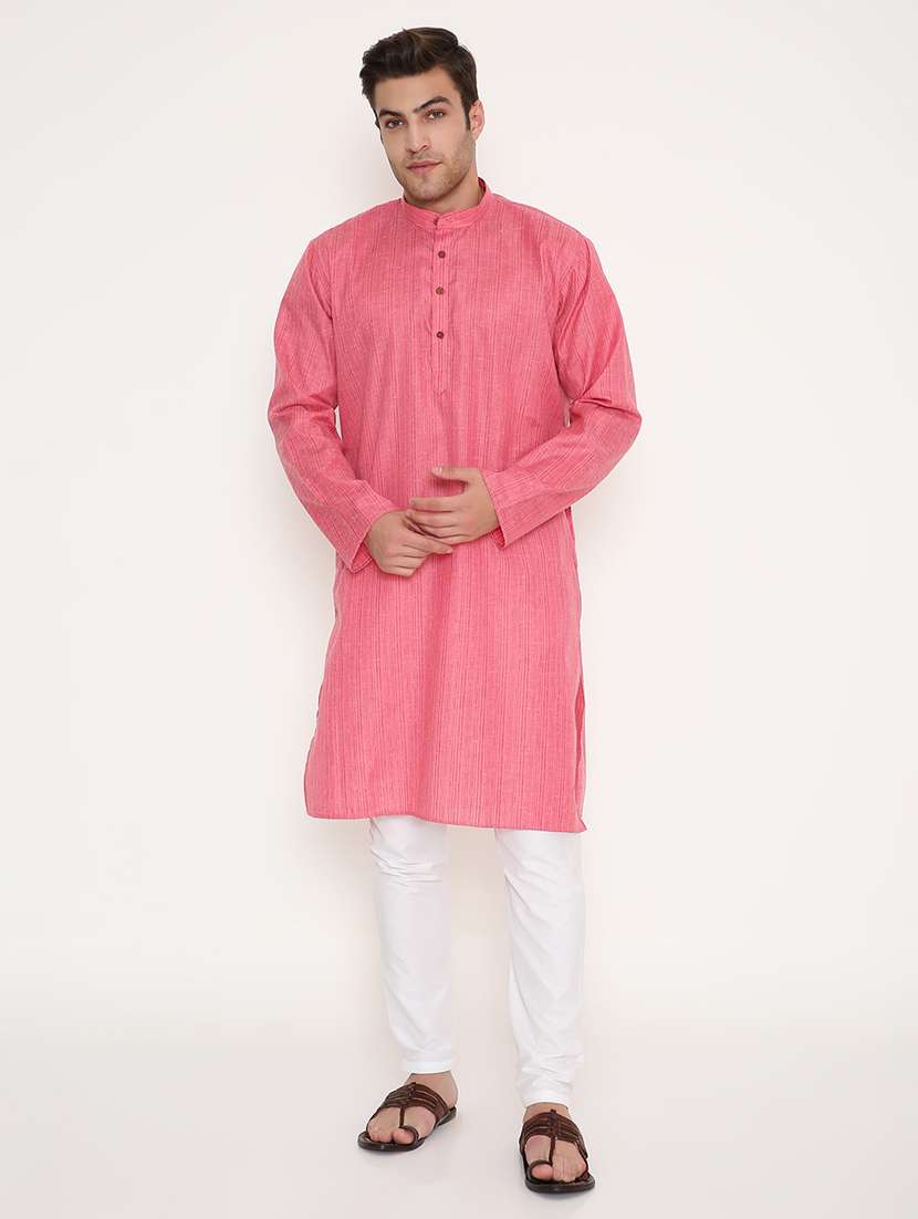 men solid long sleeve kurta and pyjama set - 22057745 -  Zoom Image - 0
