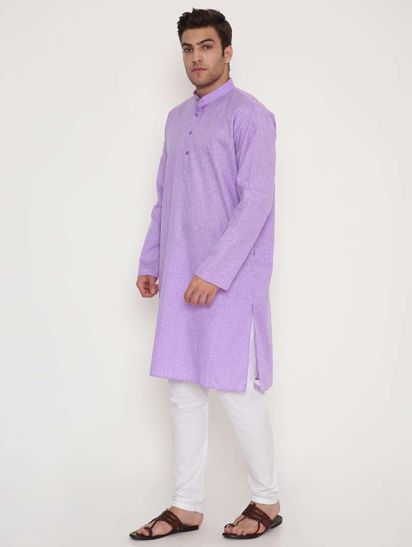 men solid long sleeve kurta and pyjama set - 22057746 -  Standard Image - 3