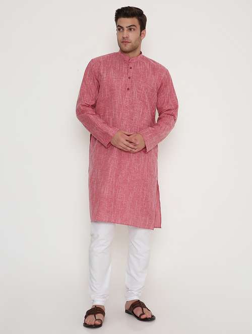 men solid long sleeve kurta and pyjama set - 22057748 -  Standard Image - 0