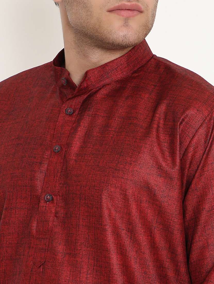 men solid long sleeve kurta and pyjama set - 22057756 -  Standard Image - 5