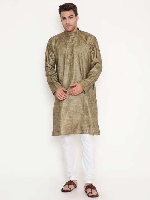men solid long sleeve kurta and pyjama set - 22057757 -  Standard Image - 0