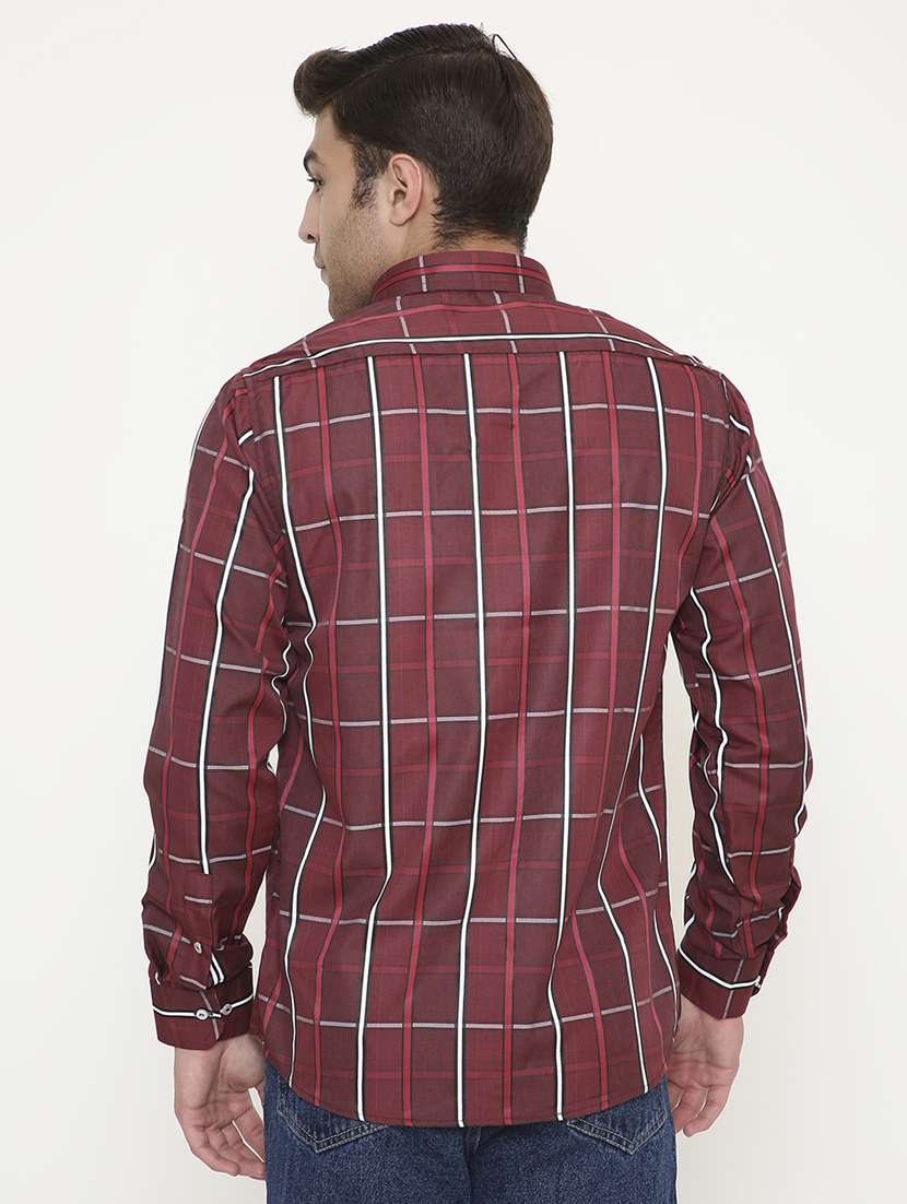 men checkered collared long sleeve regular fit shirt - 22057768 -  Standard Image - 3