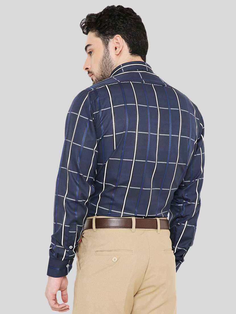 men checkered collared long sleeve regular fit shirt - 22057769 - Standard Image - 3