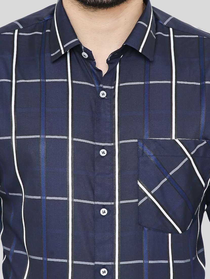 men checkered collared long sleeve regular fit shirt - 22057769 - Standard Image - 5