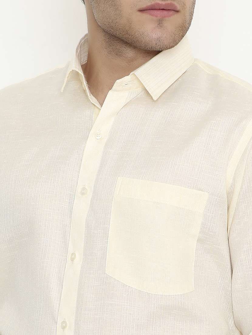 men solid collared long sleeve regular fit shirt - 22057773 -  Standard Image - 5