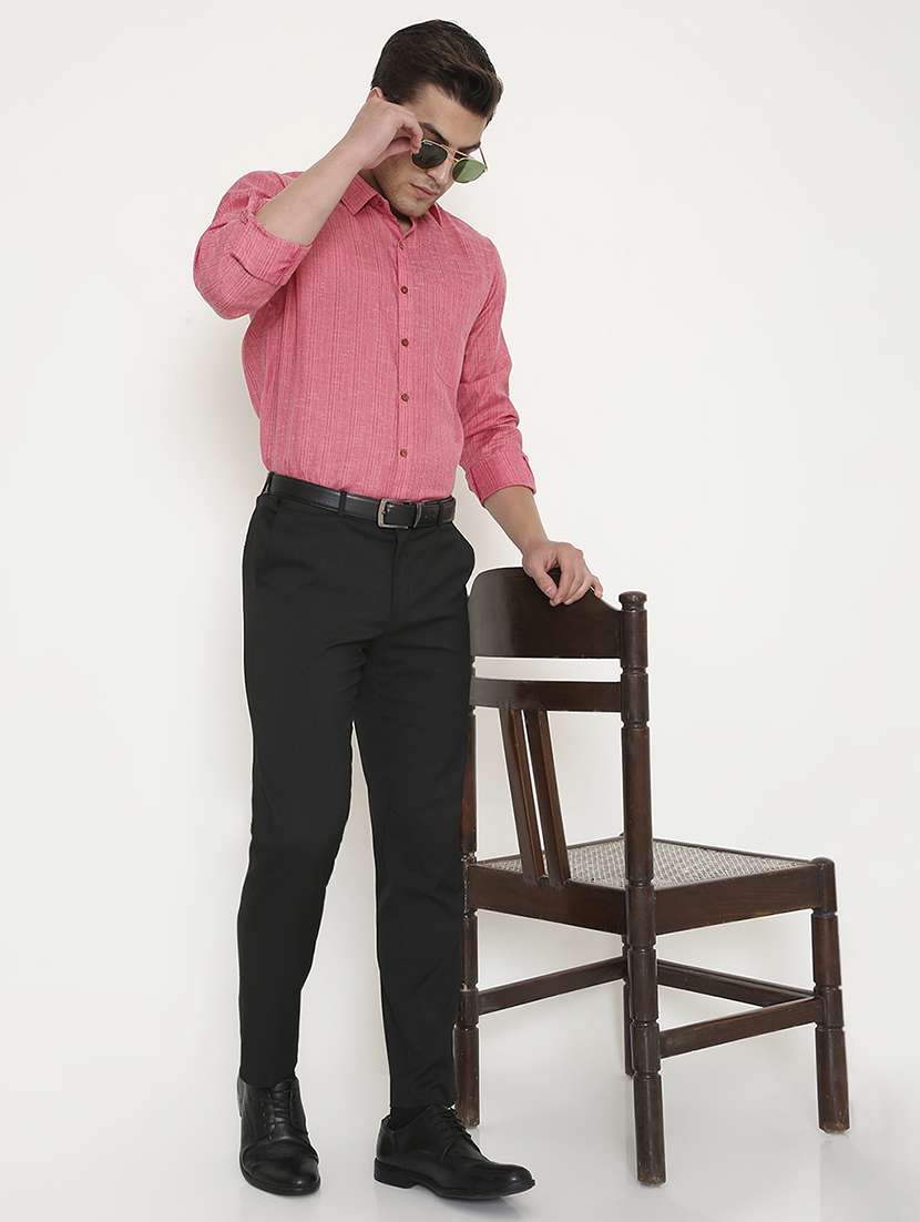 men solid collared long sleeve regular fit shirt - 22057774 -  Standard Image - 5