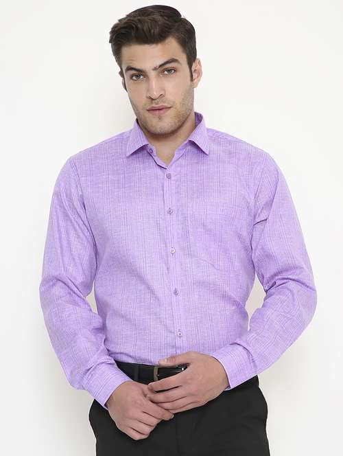 men solid collared long sleeve regular fit shirt - 22057775 -  Standard Image - 0