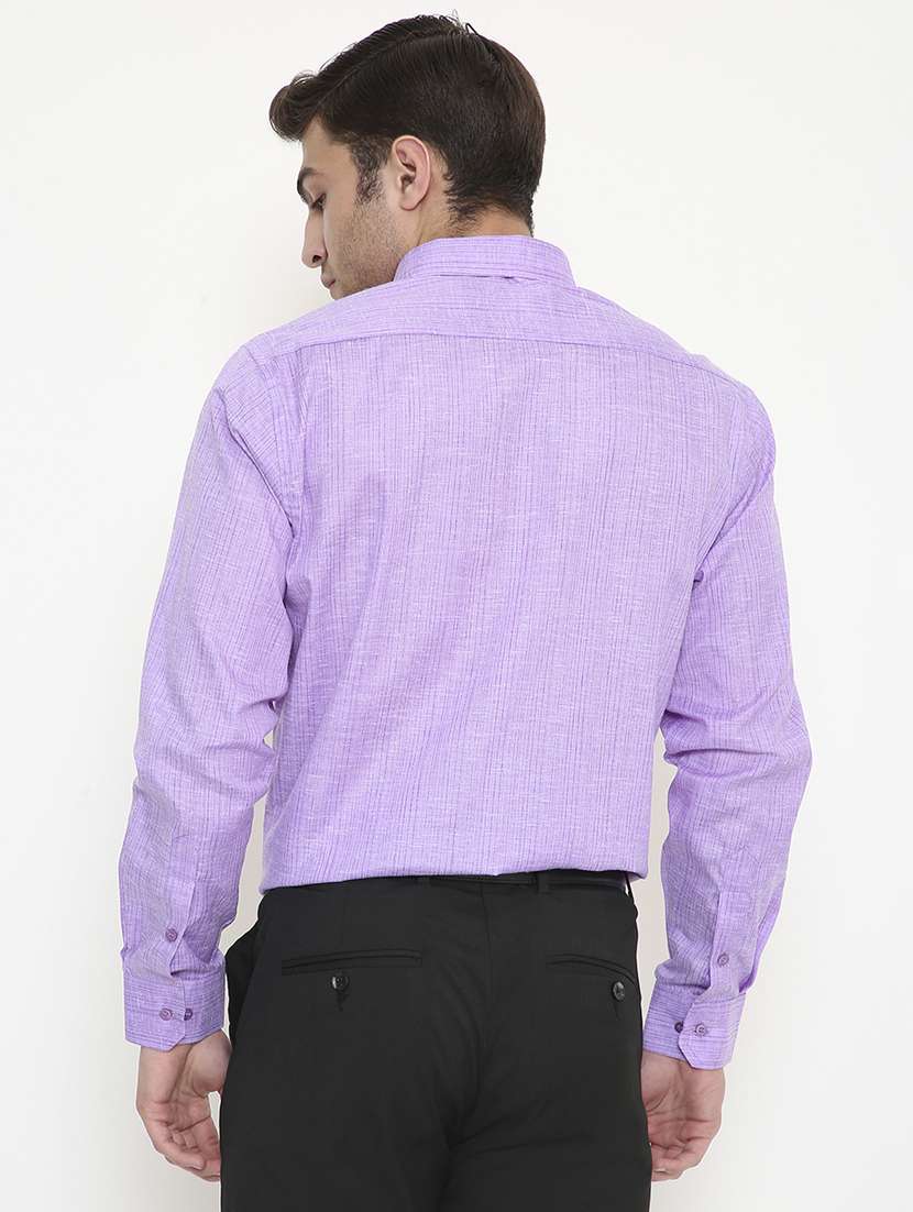 men solid collared long sleeve regular fit shirt - 22057775 -  Standard Image - 3