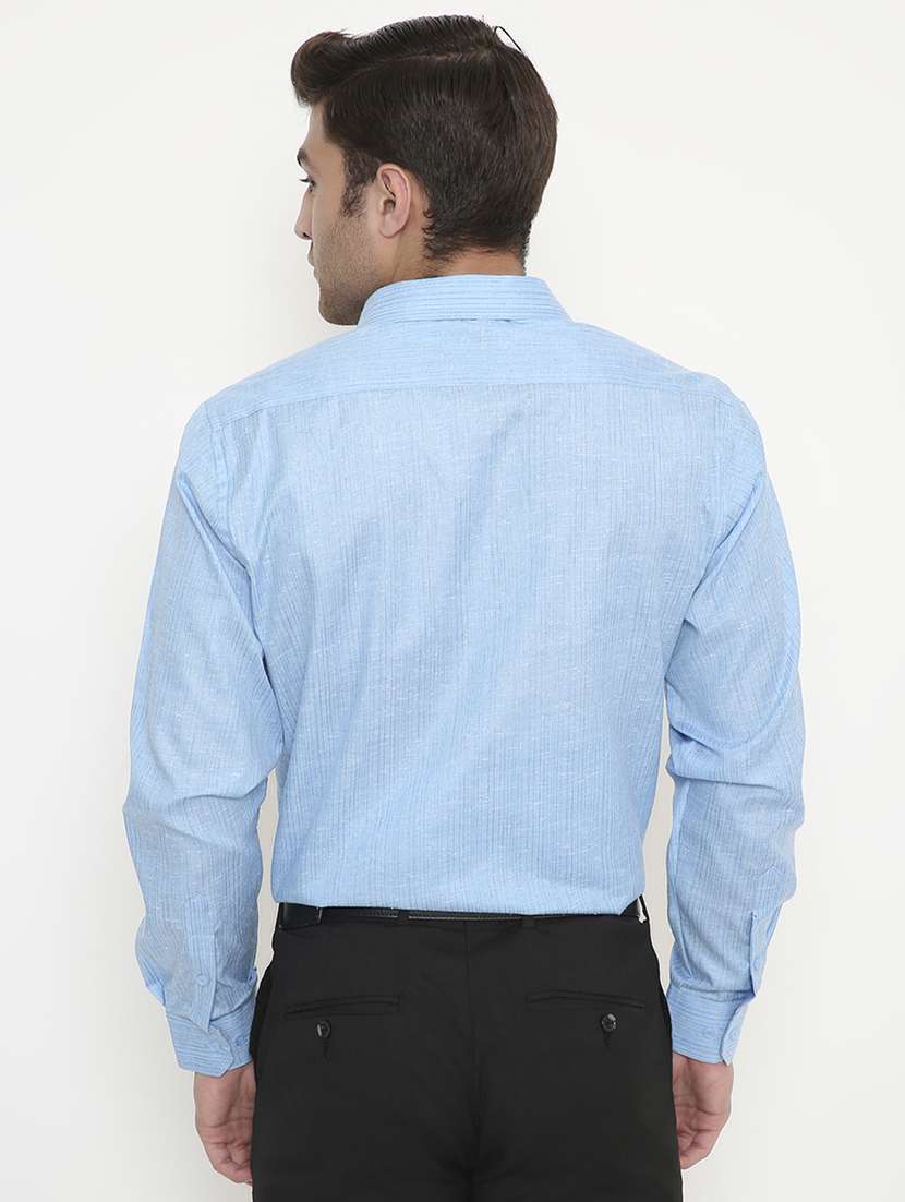 men solid collared long sleeve regular fit shirt - 22057776 -  Standard Image - 3