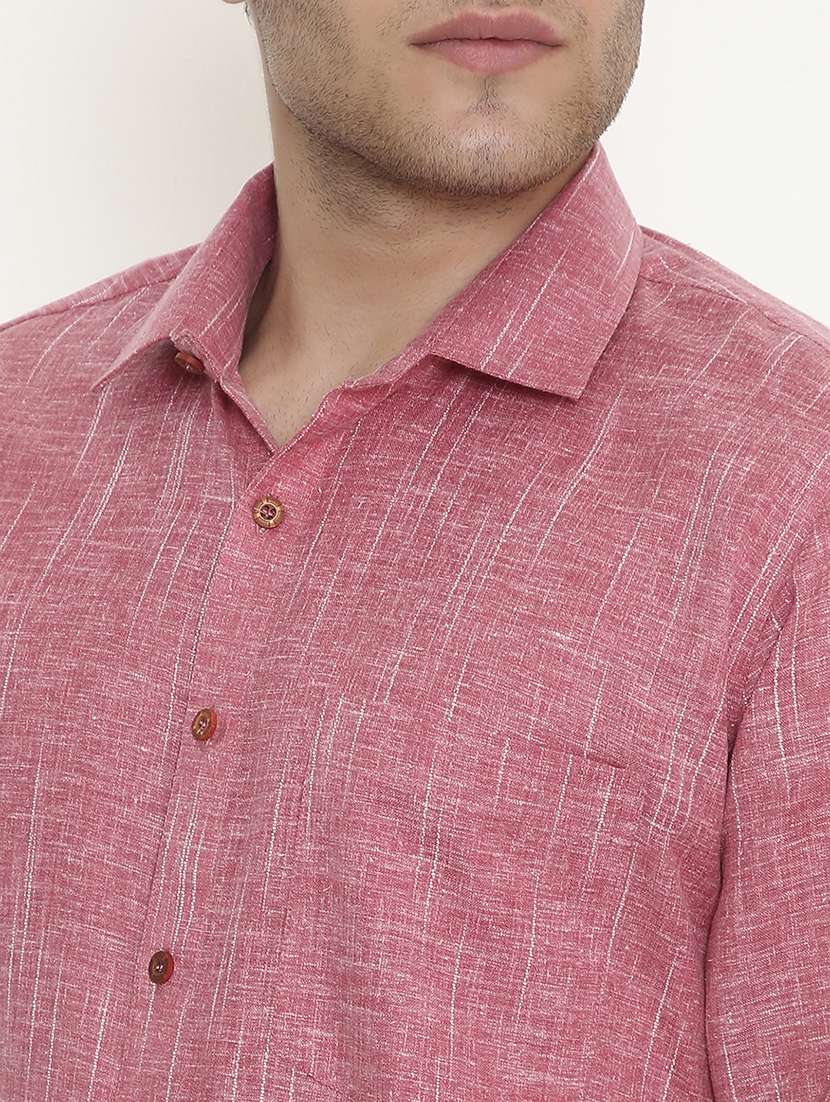 men solid collared long sleeve regular fit shirt - 22057777 -  Standard Image - 5