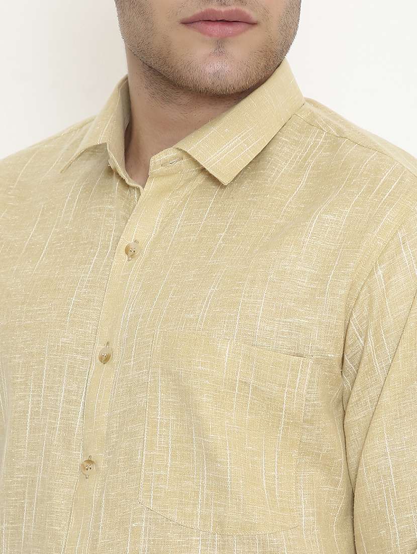 men solid collared long sleeve regular fit shirt - 22057778 -  Standard Image - 5