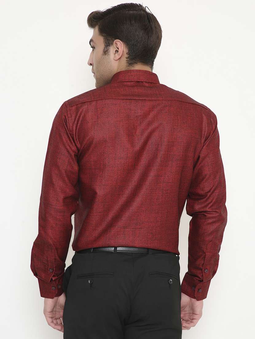 men solid collared long sleeve regular fit shirt - 22057785 - Standard Image - 3