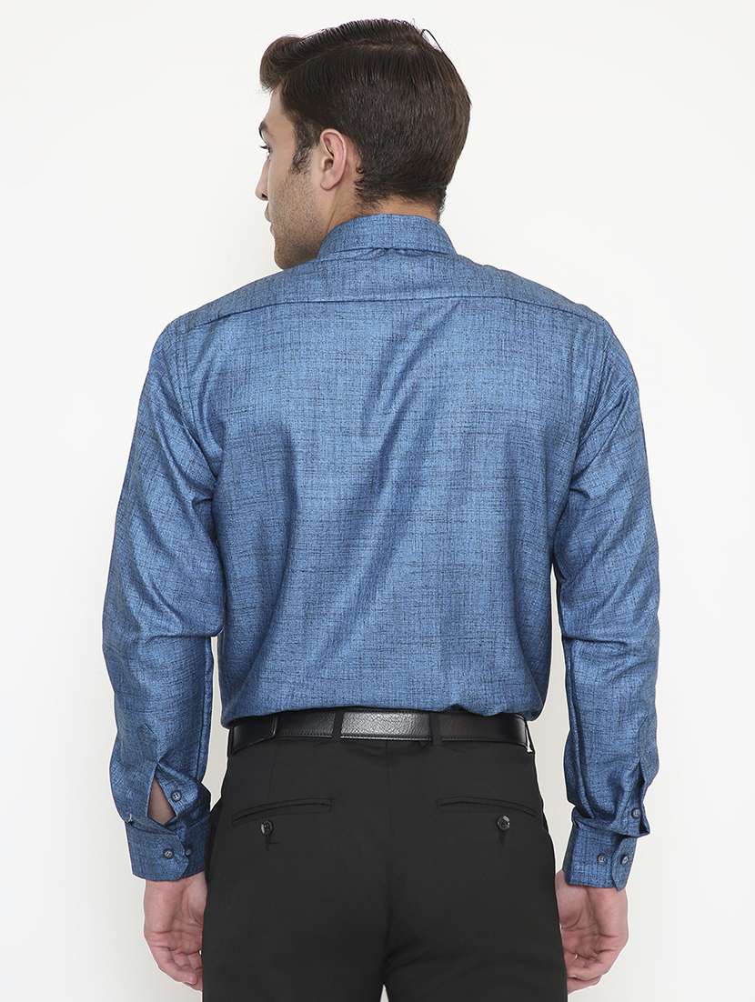 men solid collared long sleeve regular fit shirt - 22057787 -  Standard Image - 3