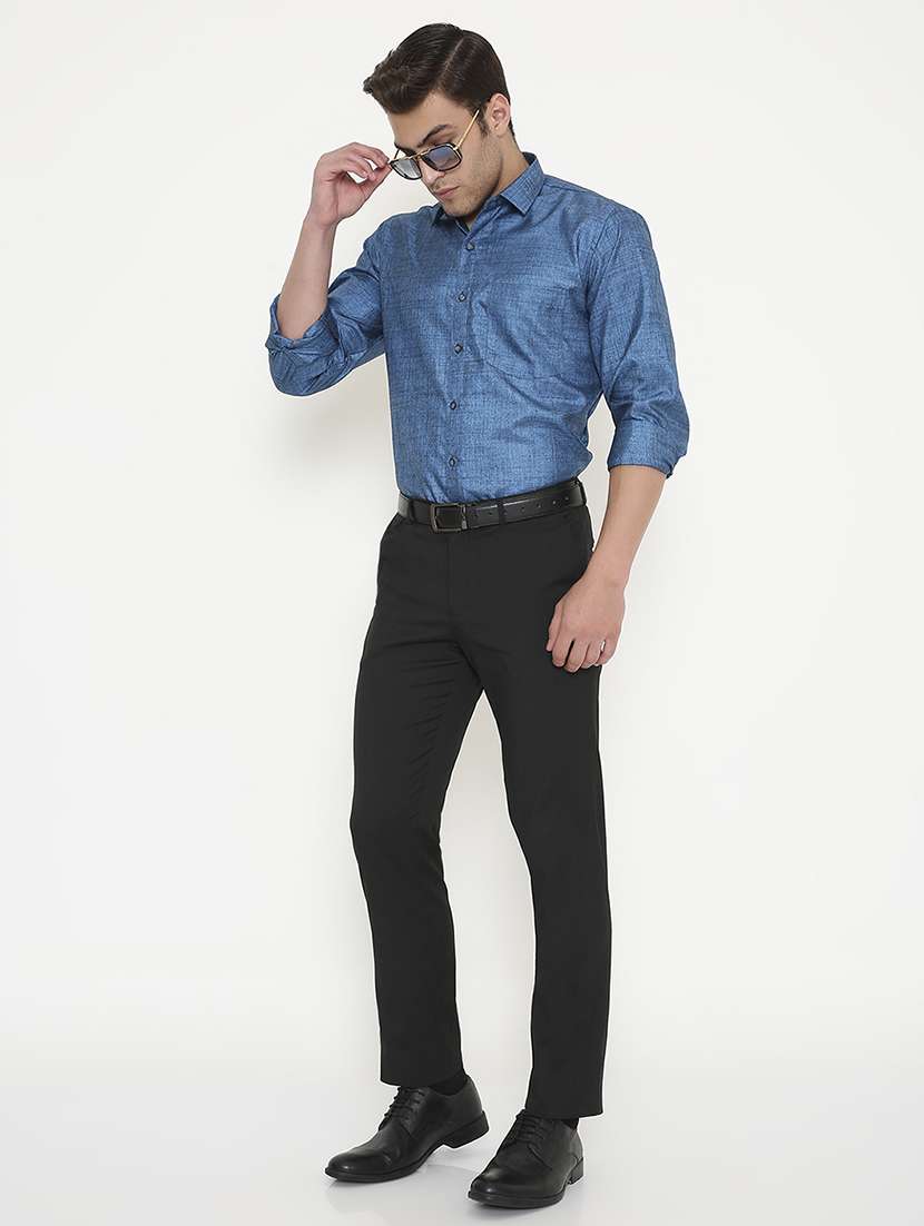 men solid collared long sleeve regular fit shirt - 22057787 -  Standard Image - 5