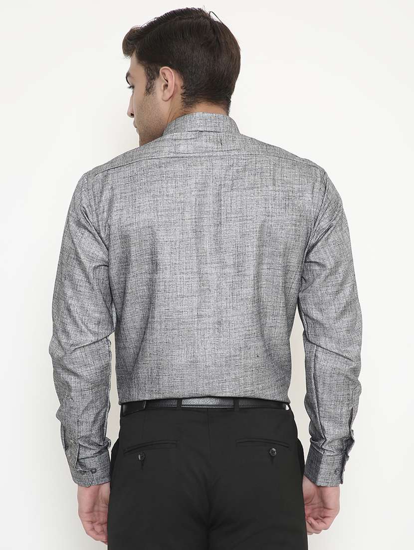 men solid collared long sleeve regular fit shirt - 22057788 -  Standard Image - 3