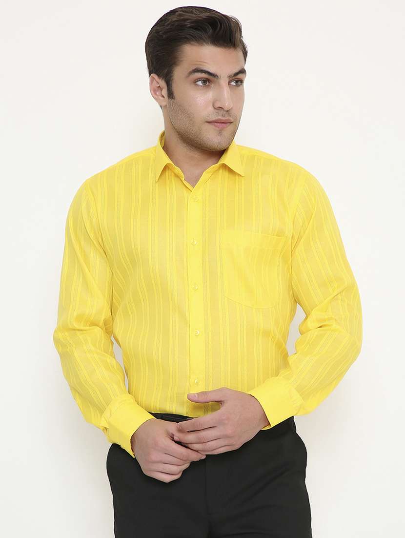 men solid collared long sleeve regular fit shirt