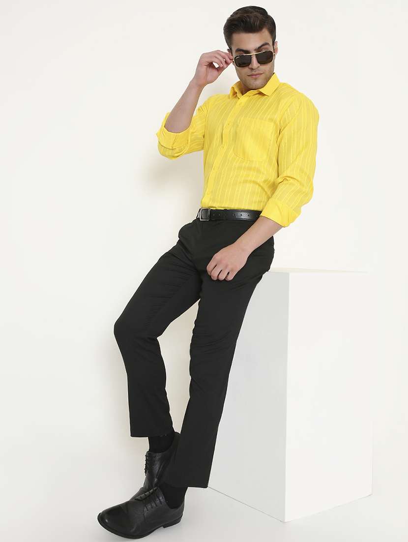 men solid collared long sleeve regular fit shirt - 22057789 -  Standard Image - 5