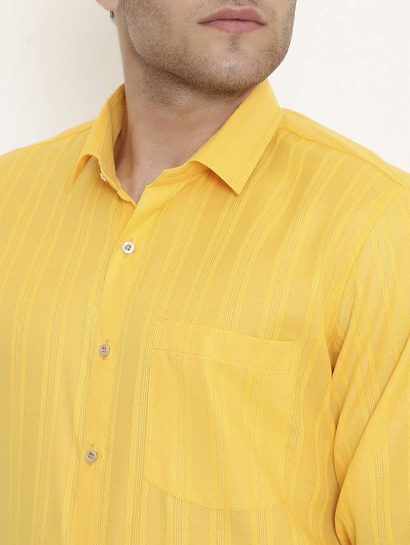 men solid collared long sleeve regular fit shirt - 22057791 -  Standard Image - 5