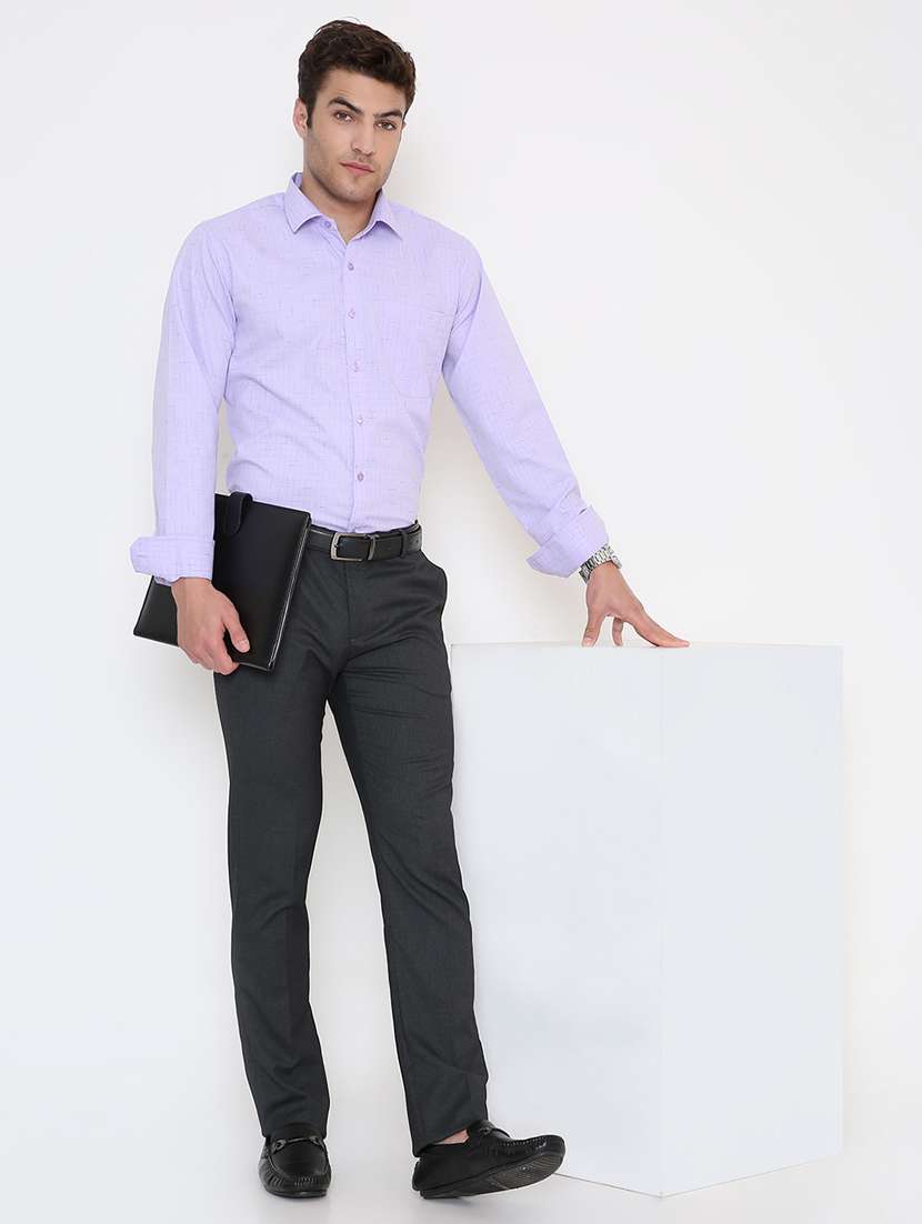 men solid collared long sleeve regular fit shirt - 22057794 -  Standard Image - 5