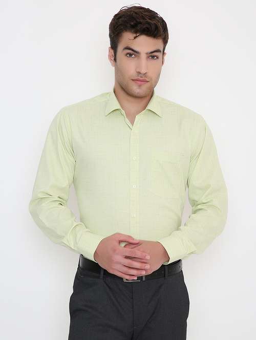 men solid collared long sleeve regular fit shirt - 22057795 -  Standard Image - 0