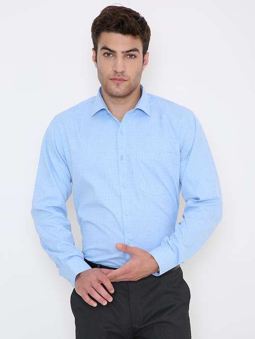 men solid collared long sleeve regular fit shirt - 22057796 -  Standard Image - 0