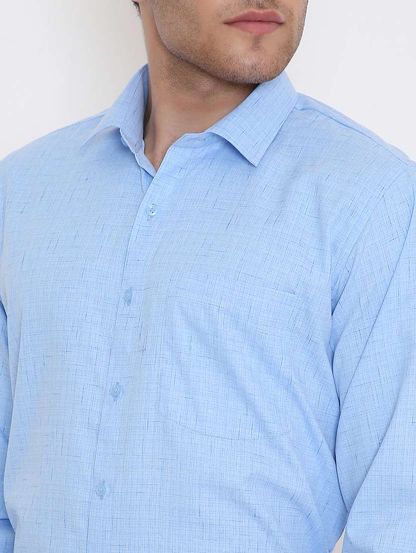 men solid collared long sleeve regular fit shirt - 22057796 -  Standard Image - 5