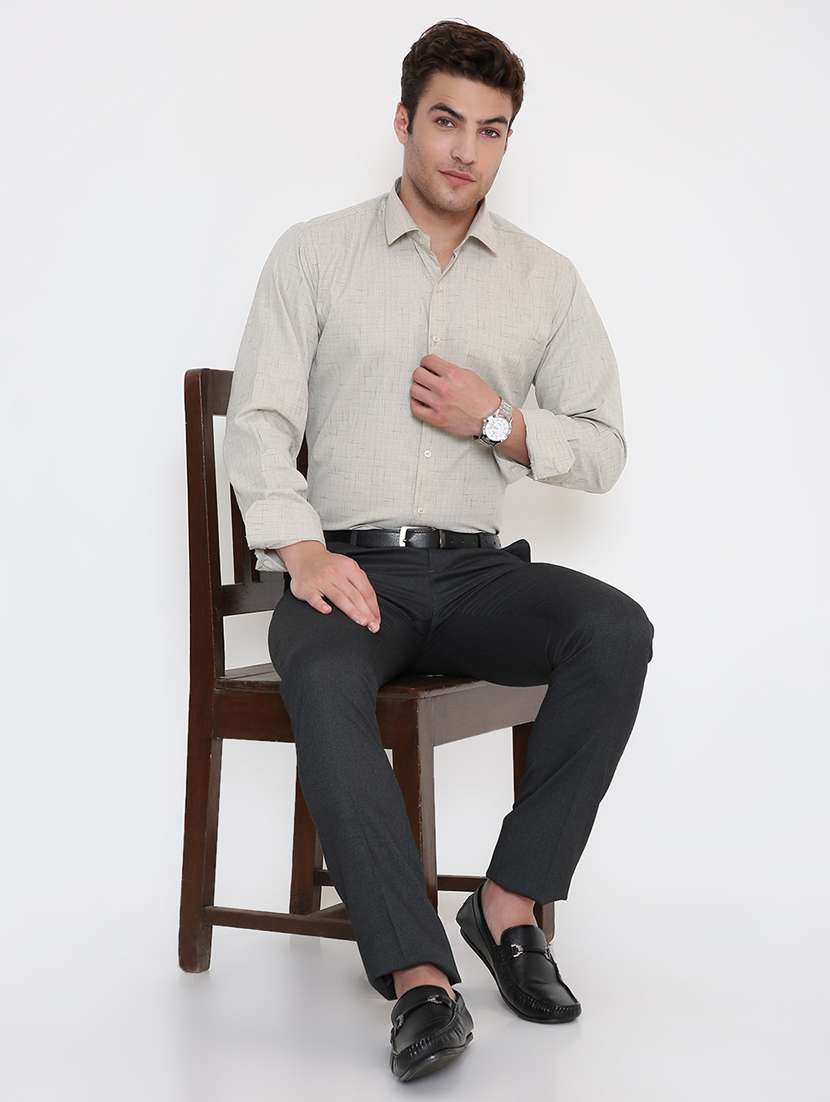 men solid collared long sleeve regular fit shirt - 22057797 -  Standard Image - 5