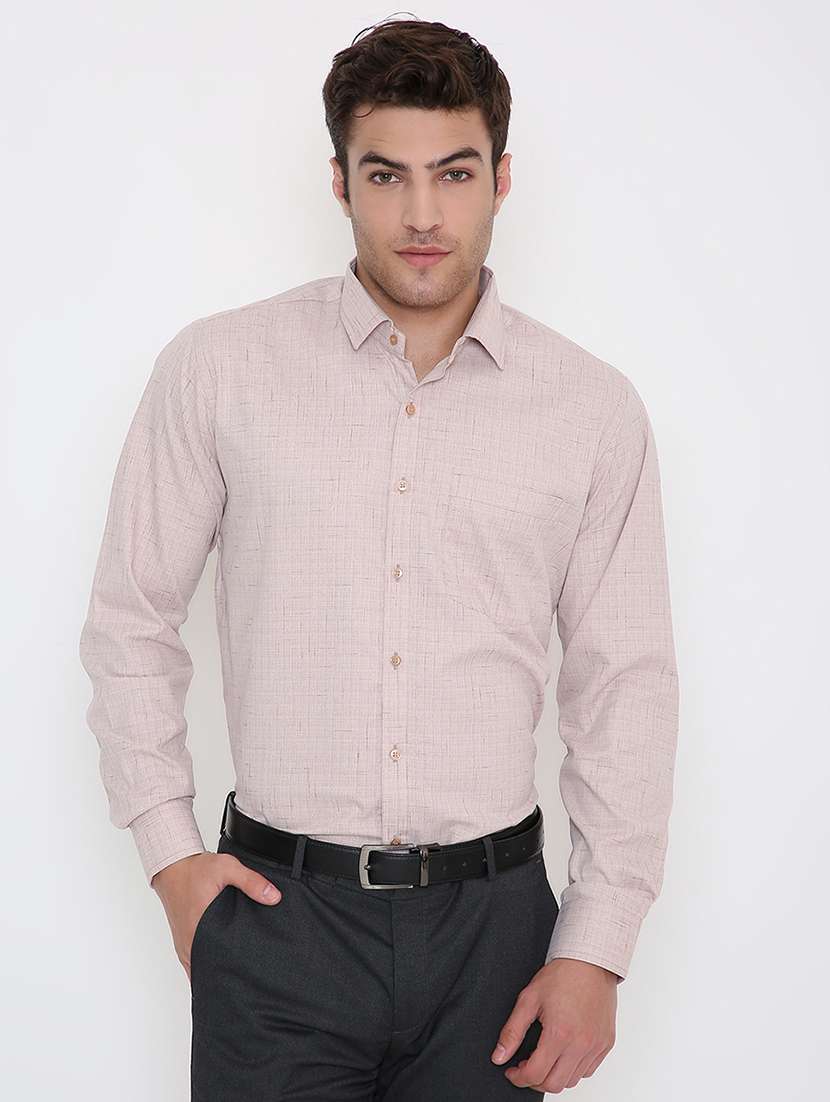 men solid collared long sleeve regular fit shirtxc