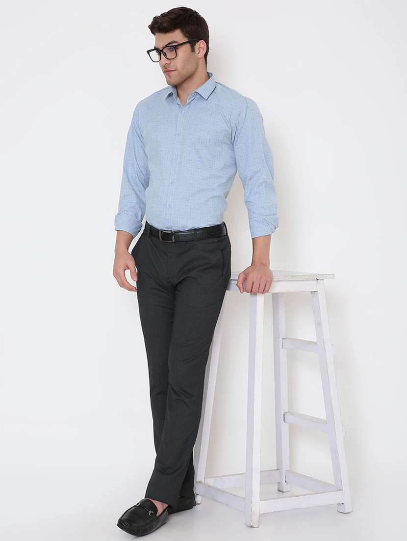 men solid collared long sleeve regular fit shirt - 22057799 -  Standard Image - 5