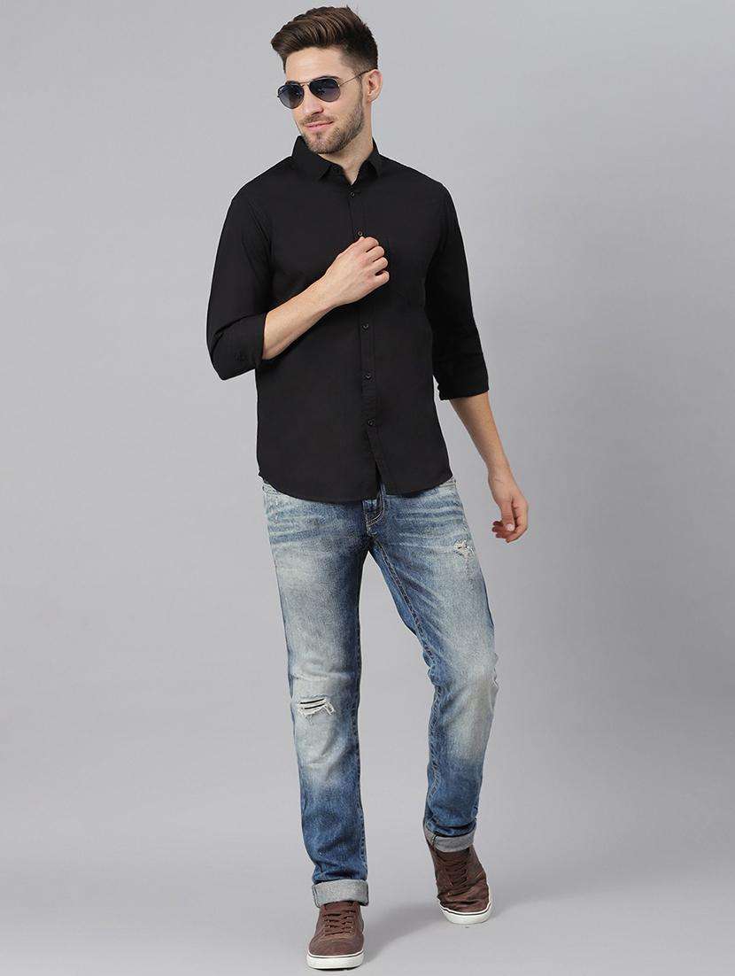 men solid long sleeve regular fit casual shirt - 22057816 -  Standard Image - 3