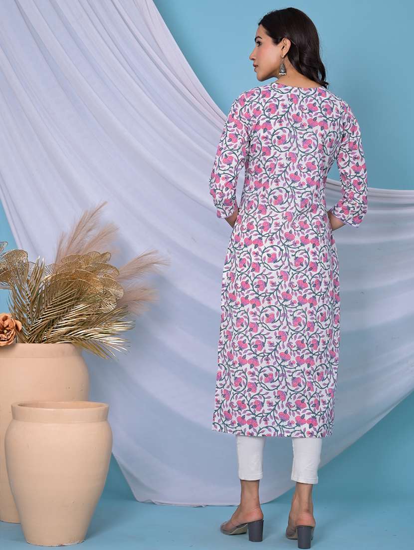 purple cotton straight kurta - 22057856 -  Standard Image - 3