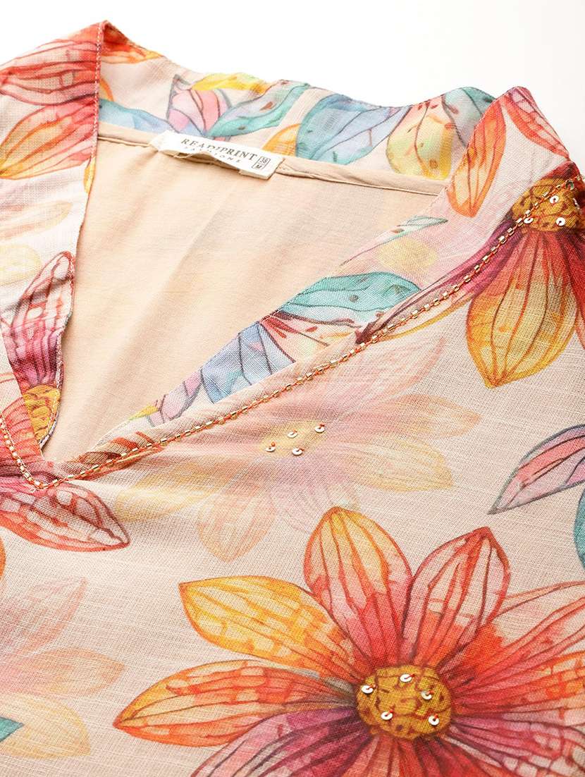 women three quarter sleeve kurta pant with dupatta set - 22057991 -  Standard Image - 5