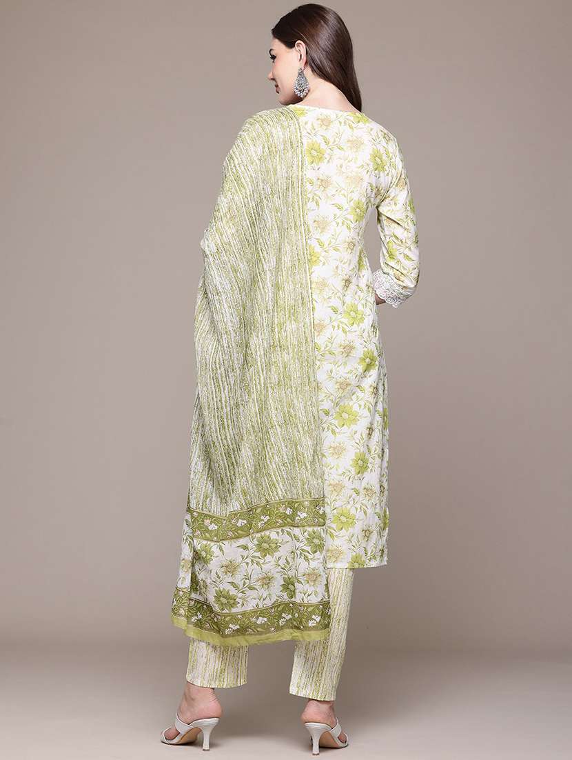 green cotton suit  set - 22058045 -  Standard Image - 3