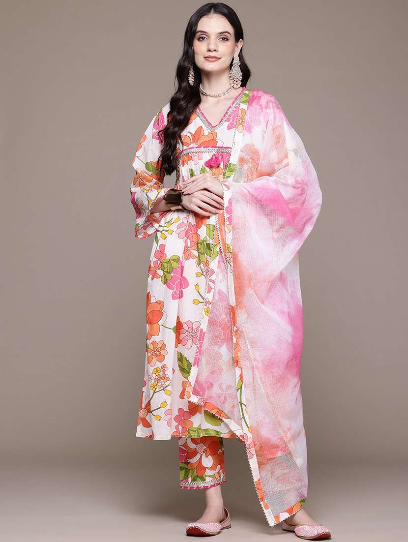 pink cotton kurta palazzo  set - 22058046 -  Zoom Image - 0