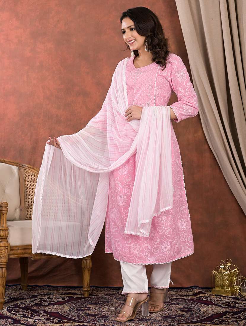 pink viscose suit  set - 22058063 -  Standard Image - 3
