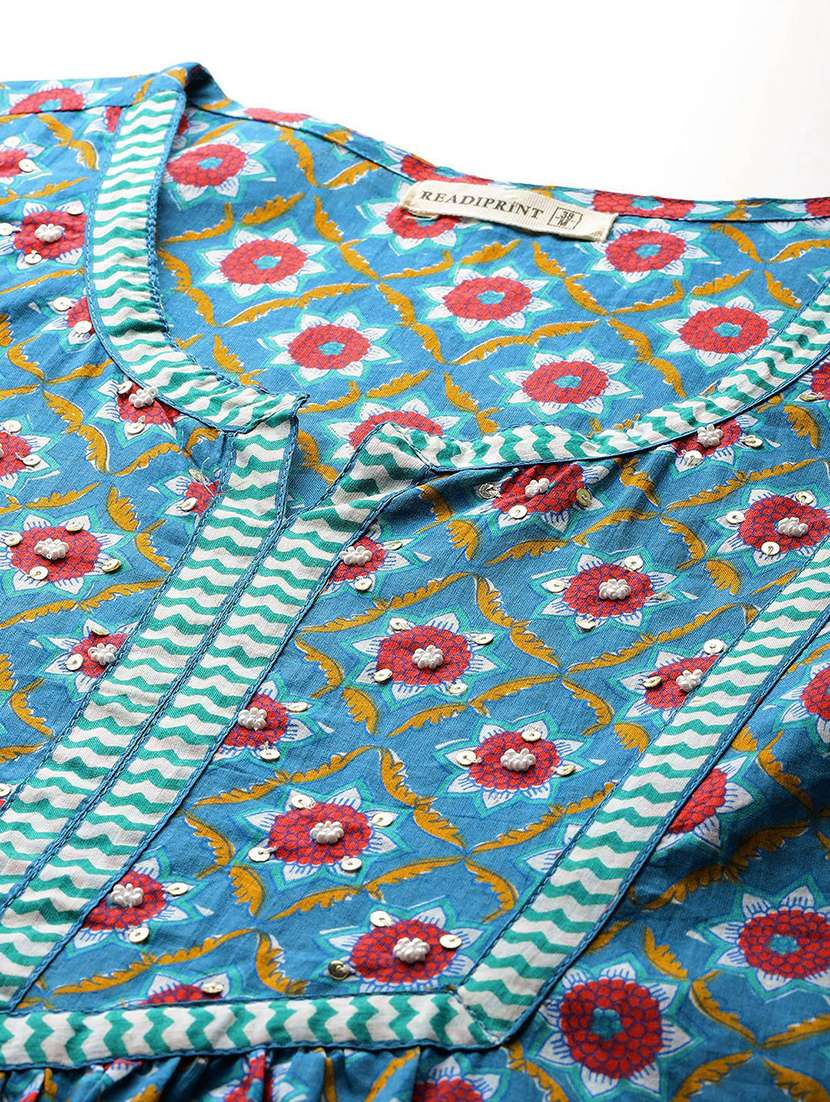 women three quarter sleeve kurta pant with dupatta set - 22058118 -  Standard Image - 5