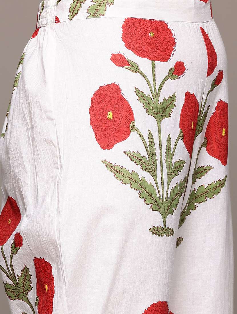 white cotton kurta palazzo  set - 22058120 -  Standard Image - 5