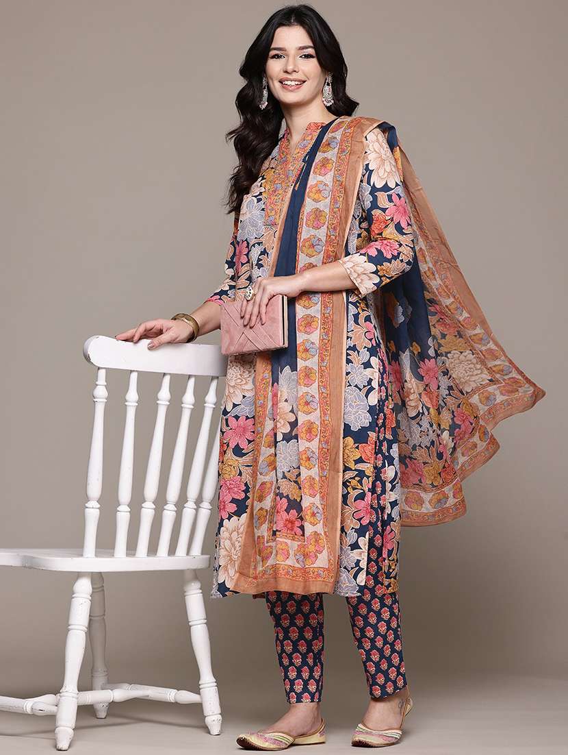 multi colored cotton suit  set - 22058125 -  Zoom Image - 0