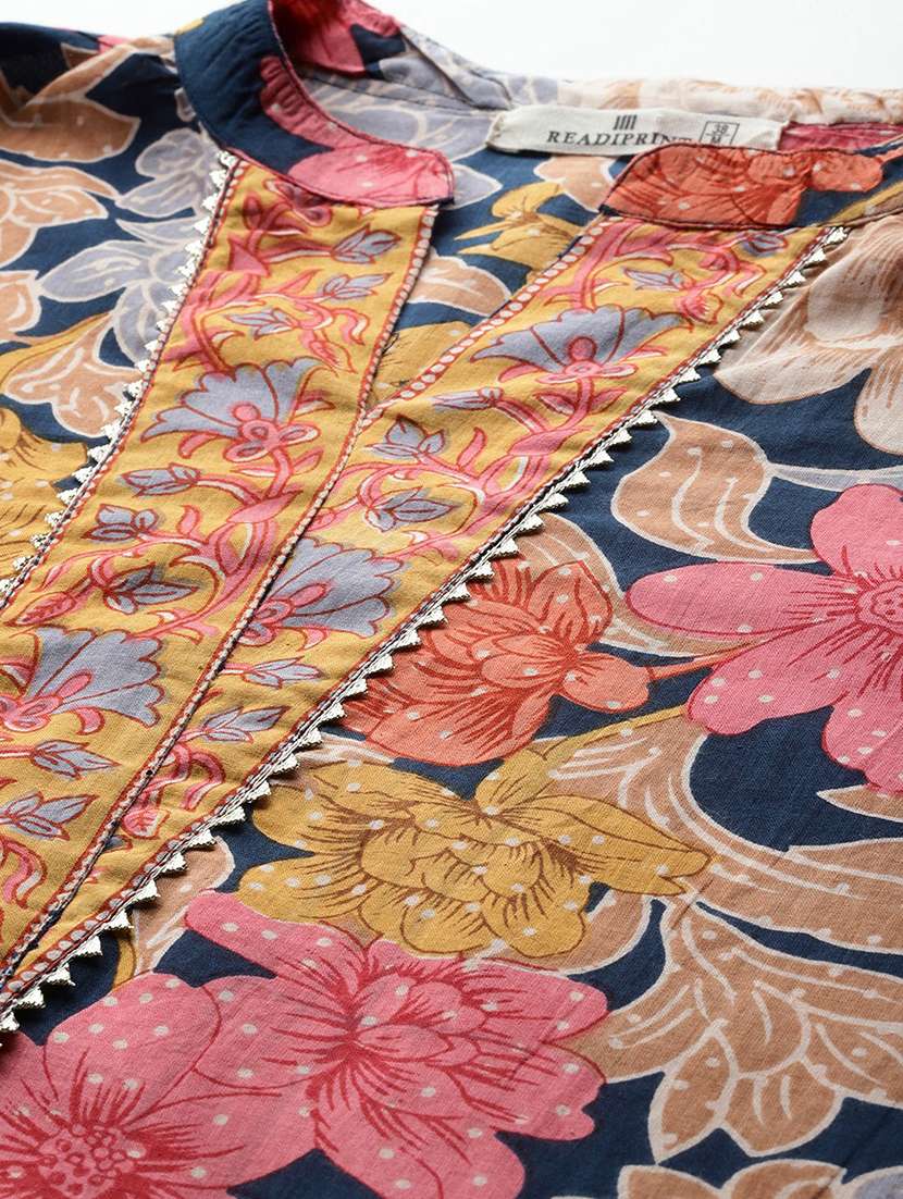 multi colored cotton suit  set - 22058125 -  Standard Image - 5