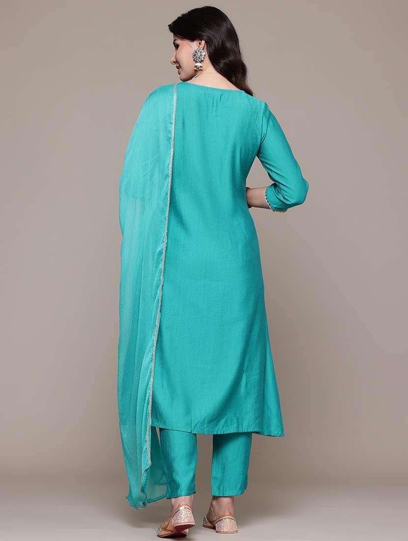 turquoise viscose suit  set - 22058127 -  Standard Image - 3