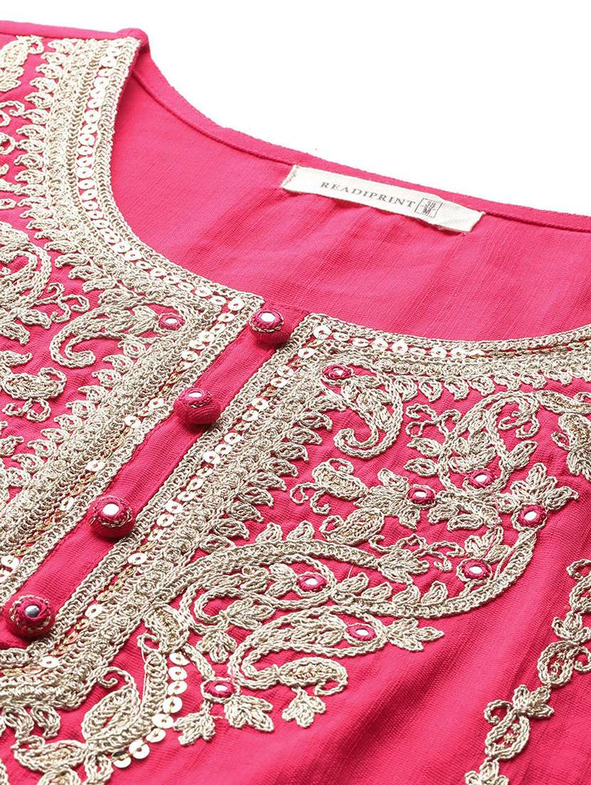 magenta viscose suit  set - 22058128 -  Standard Image - 5