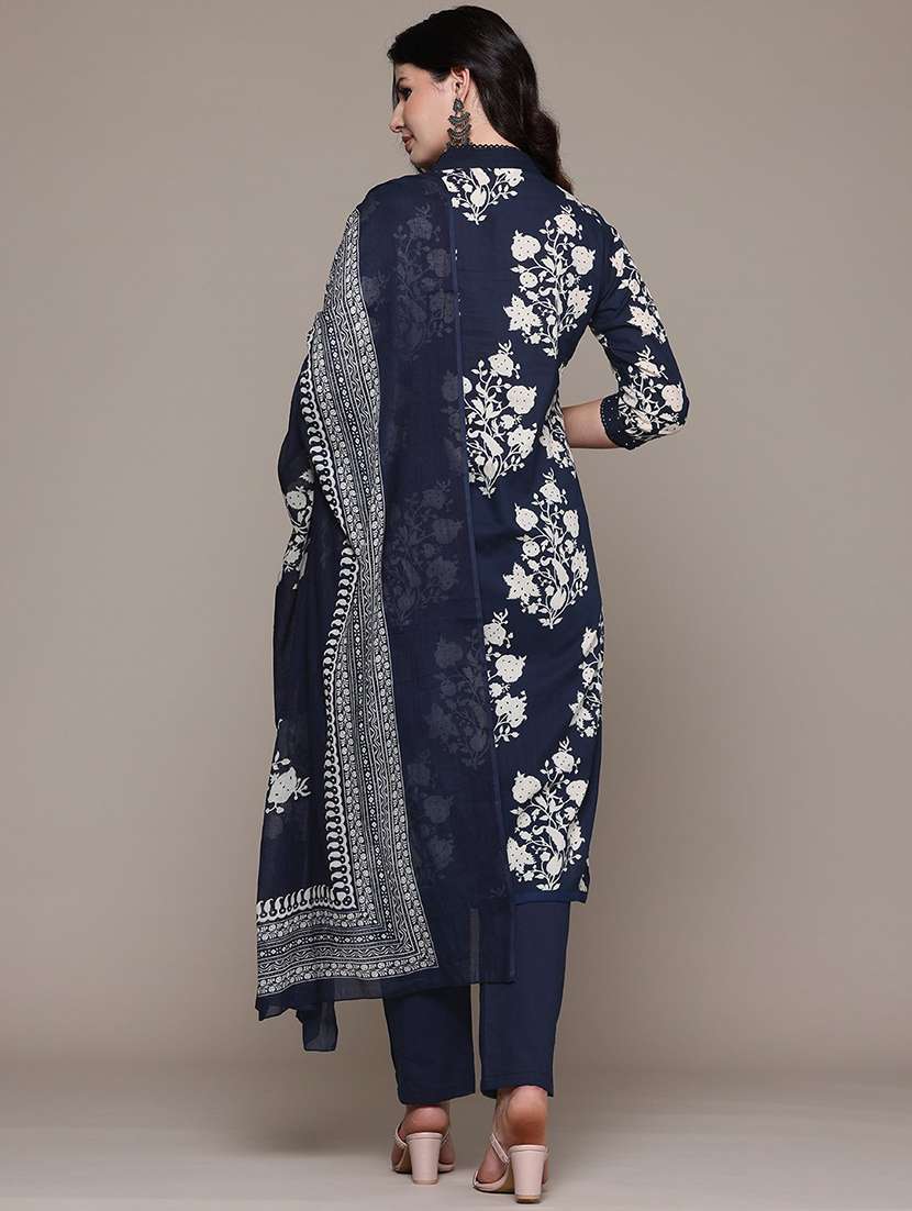 blue cotton suit set - 22058132 - Standard Image - 3