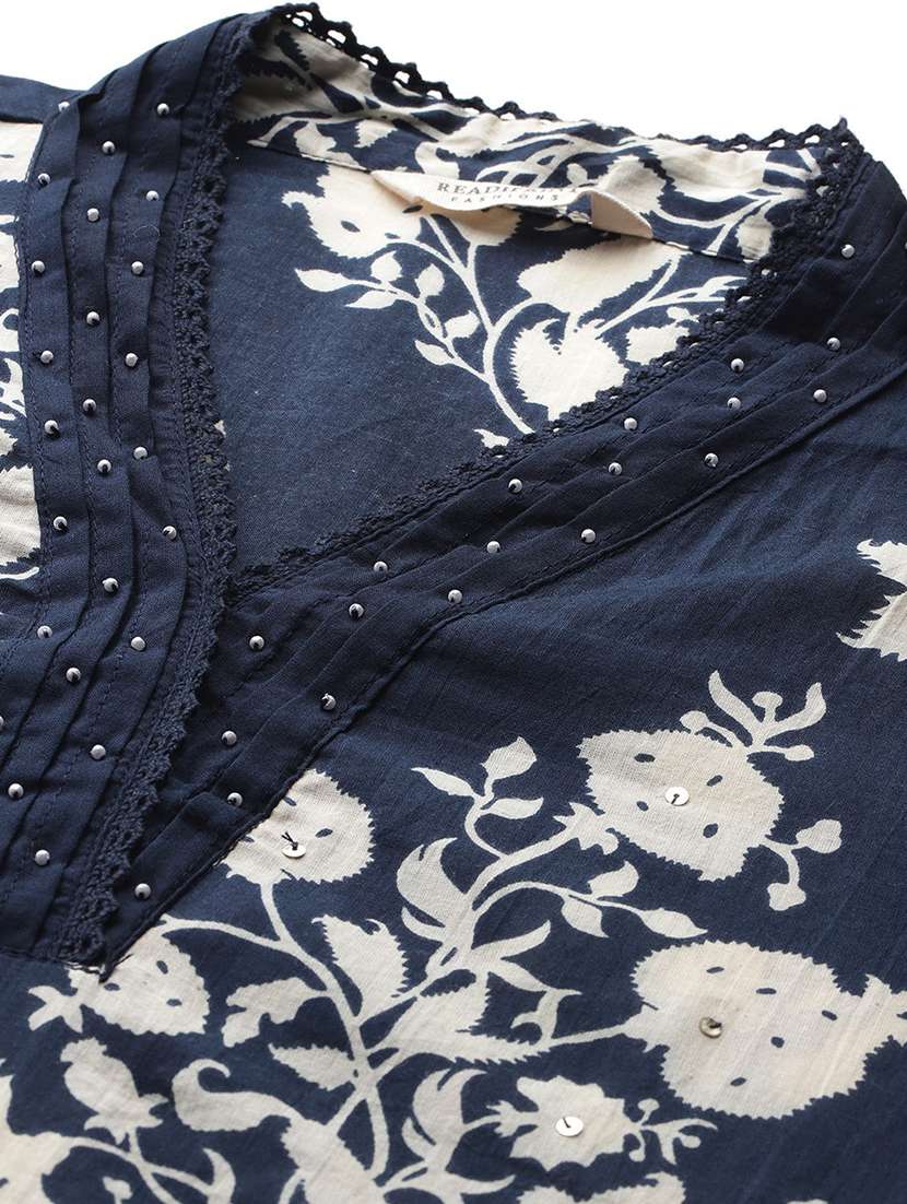 blue cotton suit set - 22058132 - Standard Image - 5