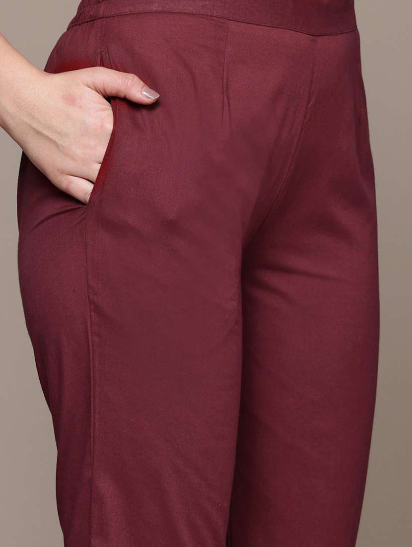 maroon cotton suit  set - 22058133 -  Standard Image - 5