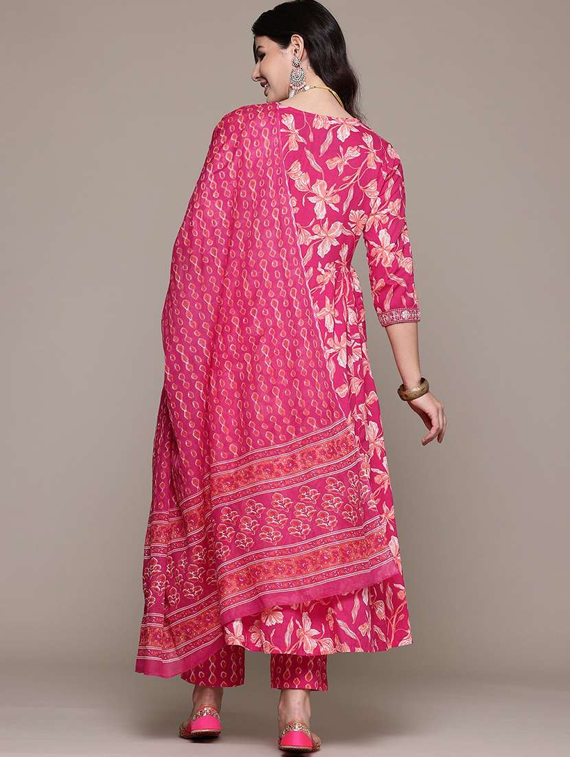pink cotton suit  set - 22058141 -  Standard Image - 3