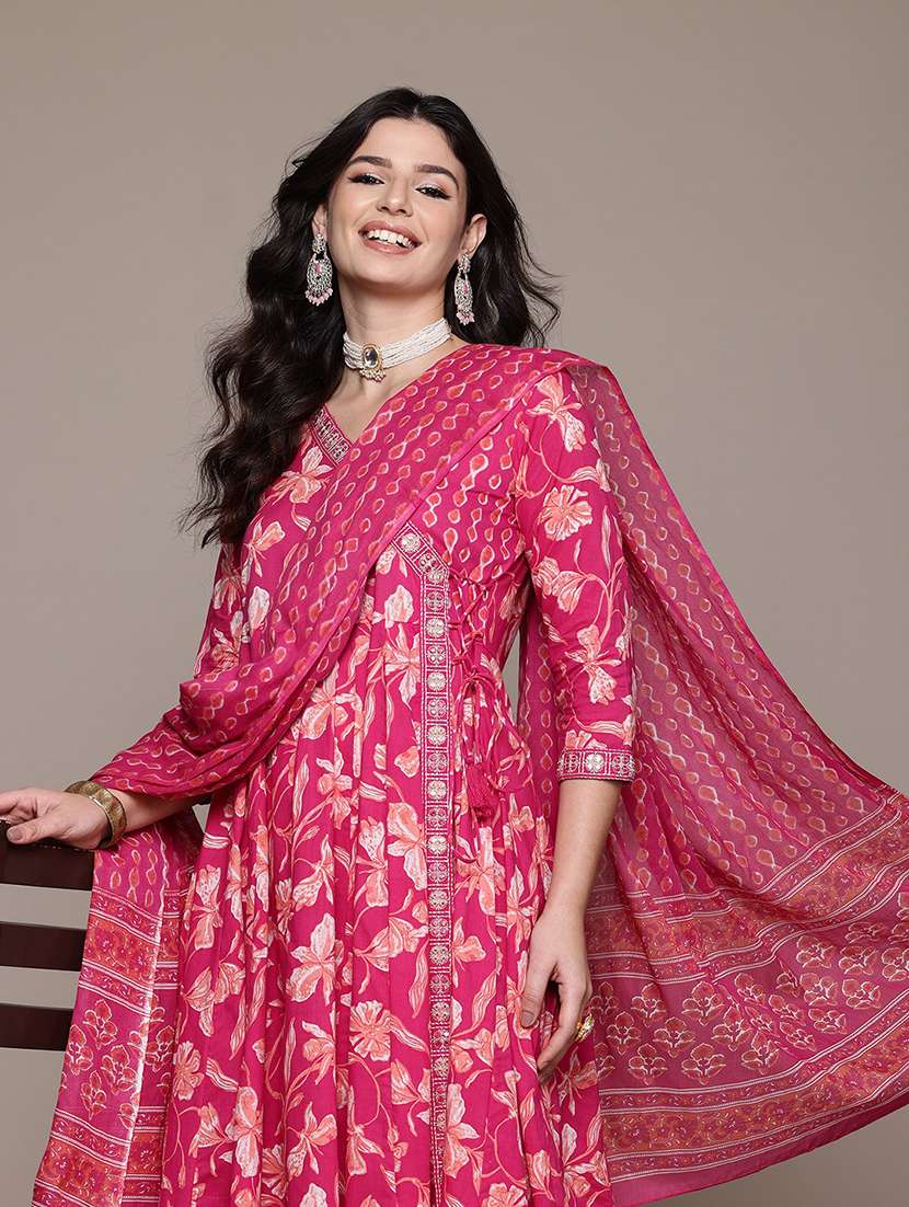 pink cotton suit  set - 22058141 -  Standard Image - 5