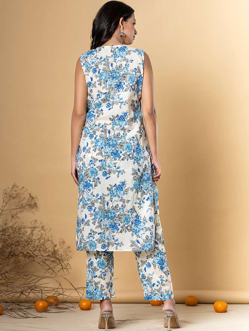 cream cotton kurta palazzo  set - 22058168 -  Standard Image - 3