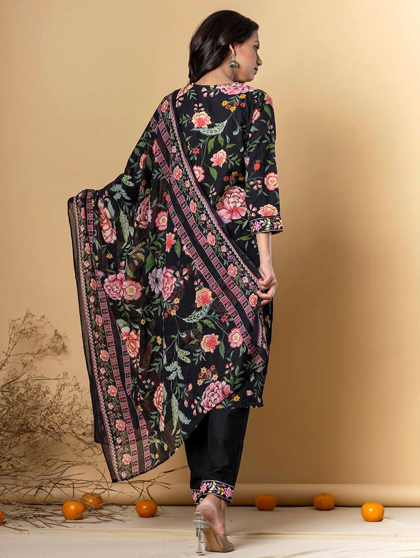 black cotton suit  set - 22058180 -  Standard Image - 3