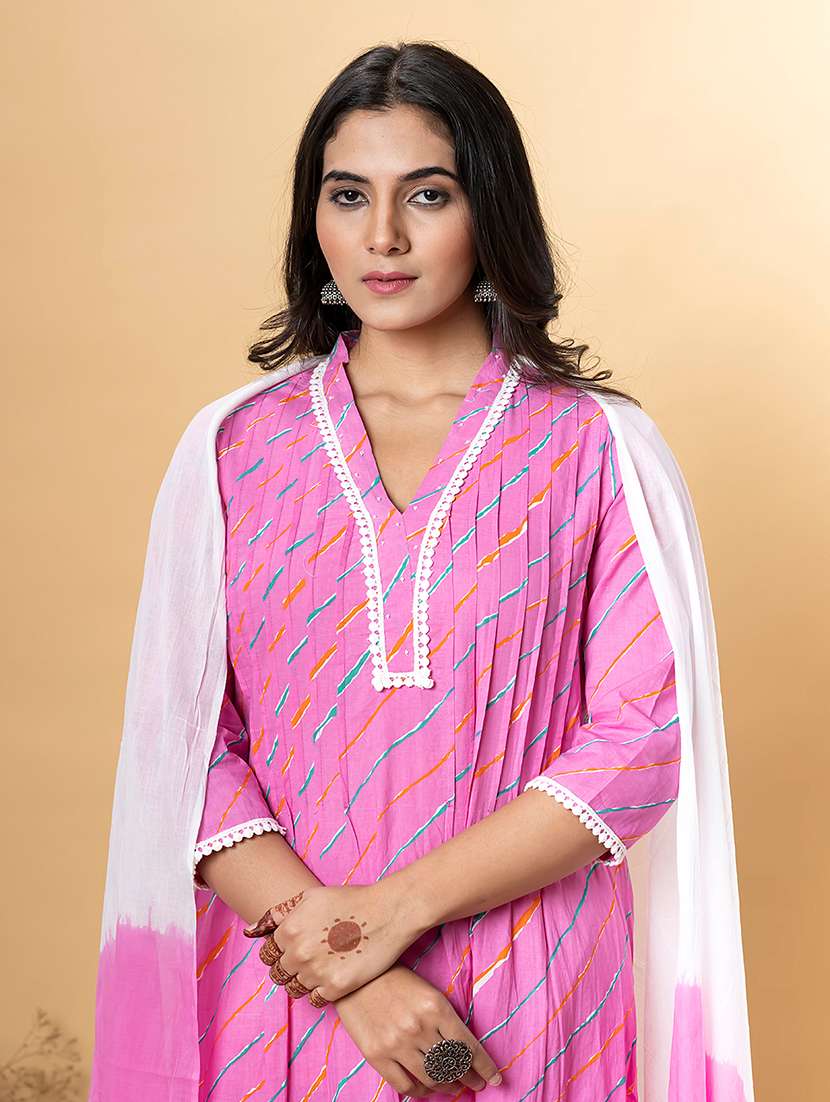 pink cotton suit  set - 22058241 -  Standard Image - 5