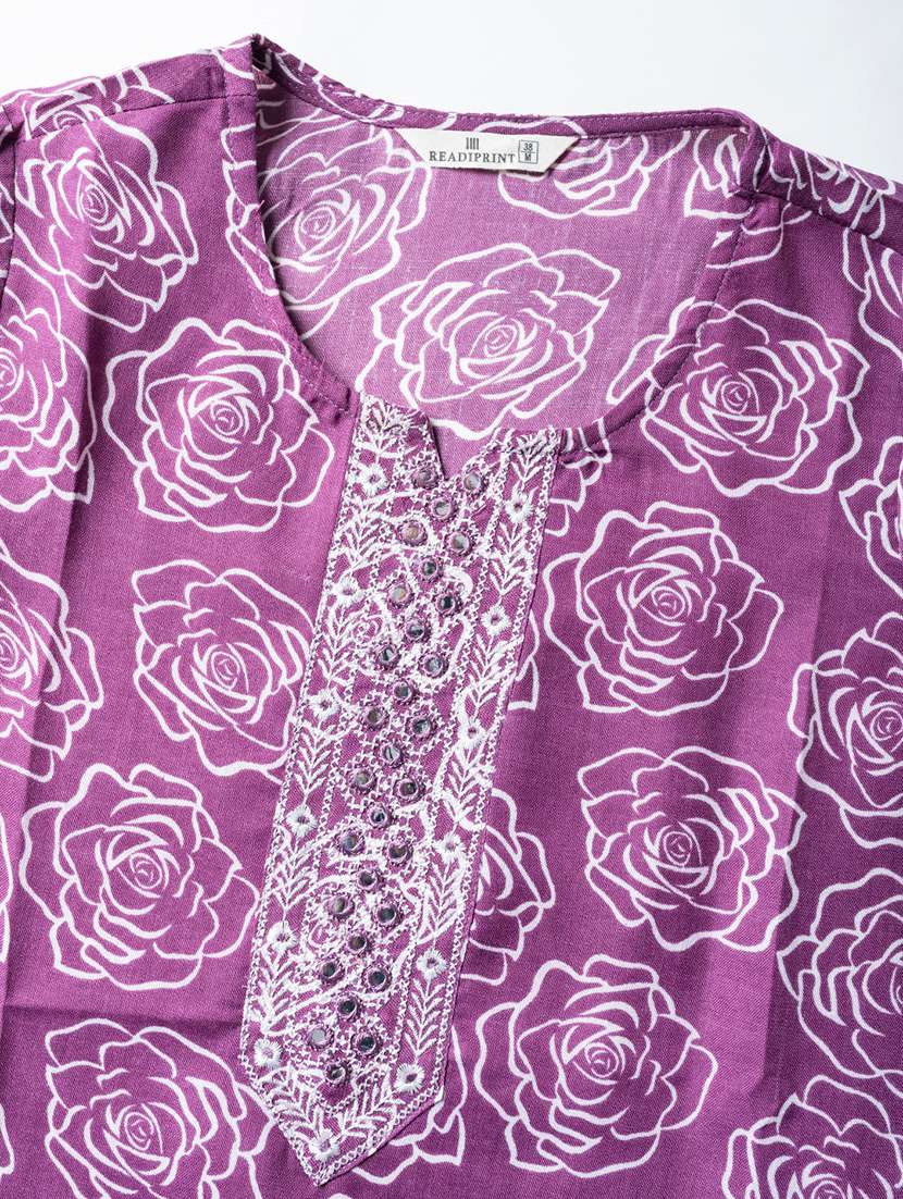 purple cotton blend suit set - 22058260 - Standard Image - 3